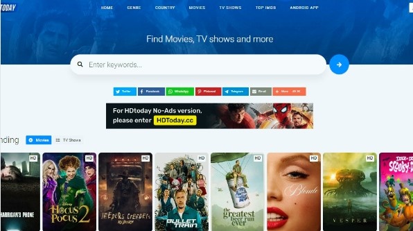 Explore HDTodayTV User Interface